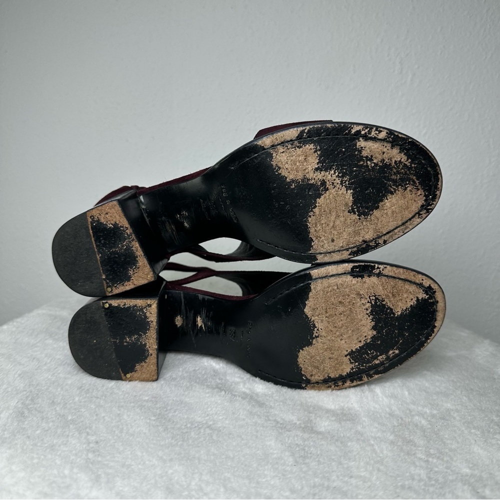 Rag & Bone Burgundy Made in Italy Suede Sandals in Size 7.5 or 8 - Picture 12 of 12